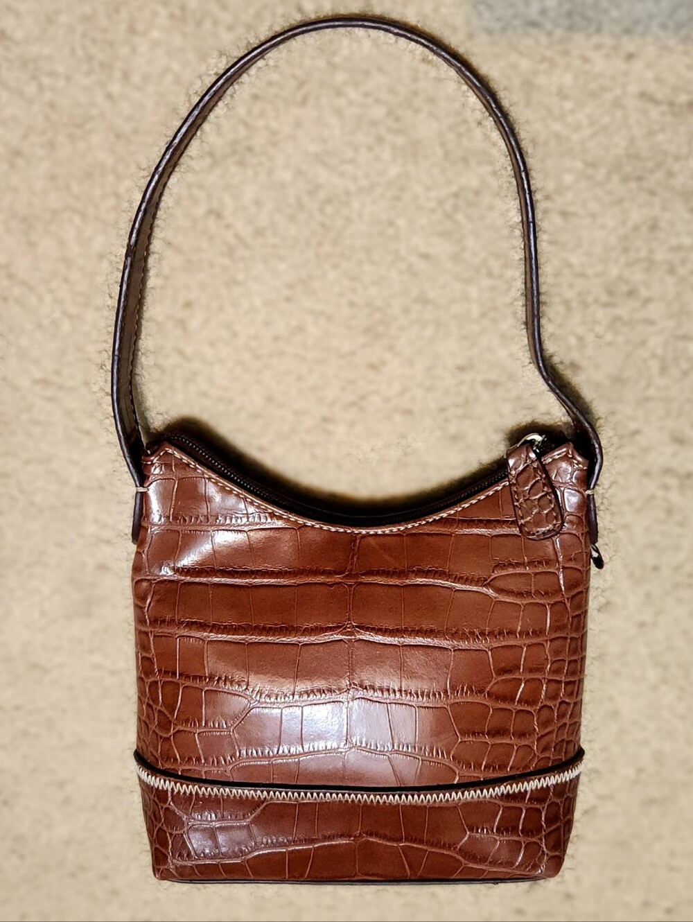 Tommy Hilfiger Tan Croc Handbag Small